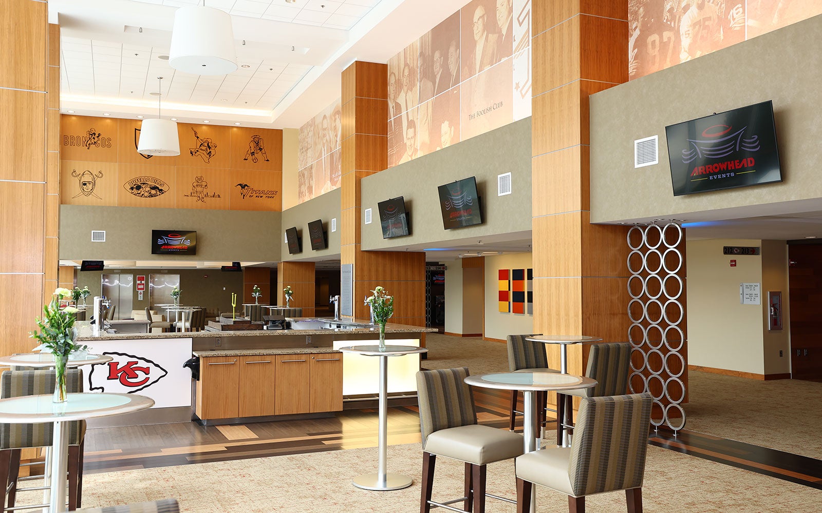 View of the Foolish Club event space at GEHA Field at Arrowhead Stadium