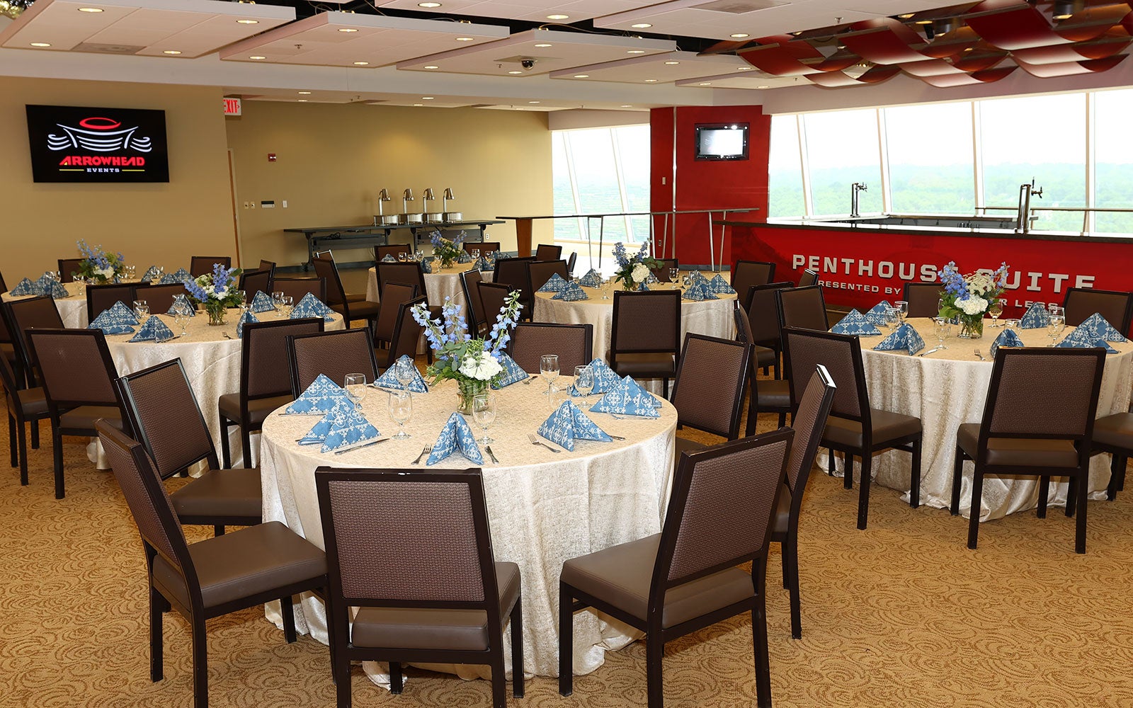 View of the Penthouse event space at GEHA Field at Arrowhead Stadium