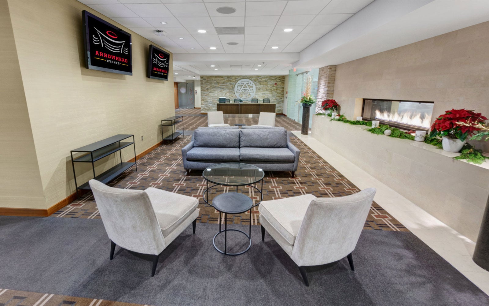 View of the Signature Suite Lounge event space at GEHA Field at Arrowhead Stadium