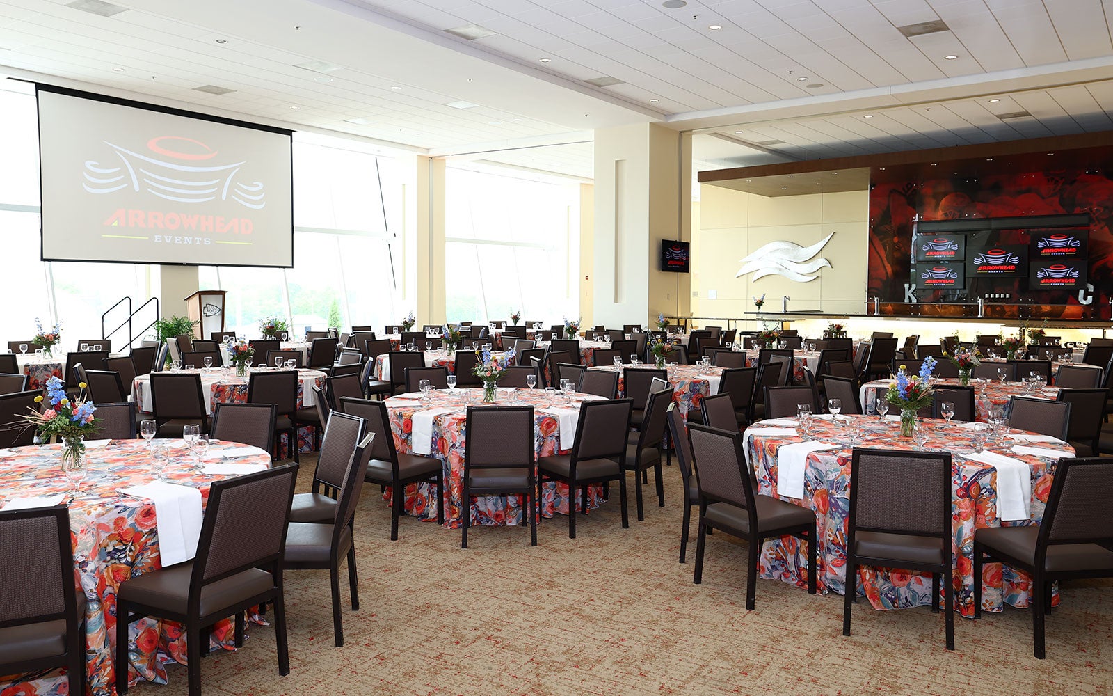 View of the Tower East Club event space at GEHA Field at Arrowhead Stadium